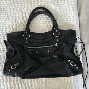 Balenciaga black purse with authentication paper